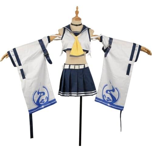 Game Azur Lane Destroyer Ayanami Class Fubuki Cosplay Costume Custom Summer Dress Stocking Battleframe Silvery Dress