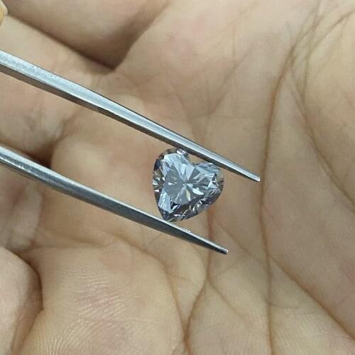 Heart Shape Gray Color Snytetic Moissanite 9*9mm Gemstones for Woman Gift Ring Jewelry Making