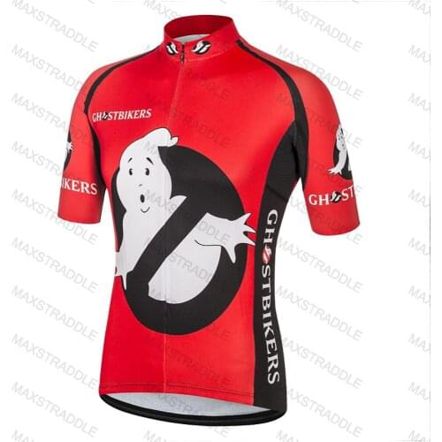 Cartoon New Red Black Summer Cycling Jersey Men Funny Bike Clothing Wear Quick drying Bike Jerseys Tops Short Sleeve maillot