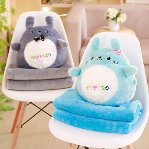 Soft Cartoon Cat Plush Pillows with Air Conditioning Blanket Inserted Pillow Car Blankets Cushion Plush Toys for Girls Gifts
