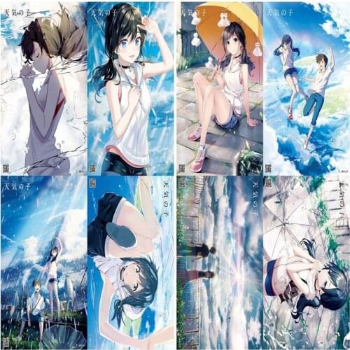 Set of Eight Sheets Anime Child of Weather Poster Home Room Wall Decoration Painting 42x29cm
