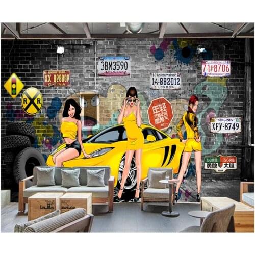 Custom mural 3d photo wallpaper Hand drawn retro European car tooling in the living room wallpaper for wall 3 d in rolls