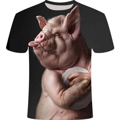 2021 new mens and womens clothing 3D animal pig T-shirt people cool 3D style pattern 3DT shirt summer trend short sleeve