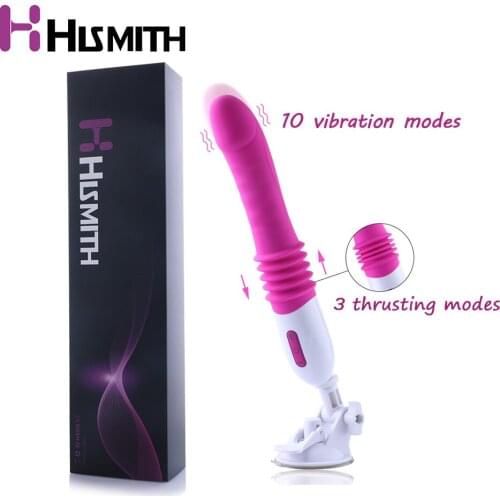 HISMITH New 3 modes Thrusting Dildo Vibrator 10 frequency Vibration With Suction Cup High Quality Vibrator Sex Machine For Women