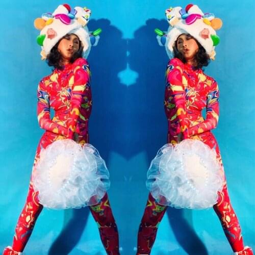 New Female Gogo Dancer ChildrenS Day Garden Party Costumes Women Cake Candy Jumpsuit Halloween Christmas Stage Clothes DWY5705