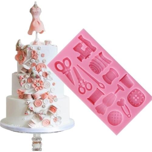 Scissors Kitchenware Tools 3D Silicone Fondant Mold for Cake Decorating Baby Tool Silicone Soap Mold Cupcake Decorations