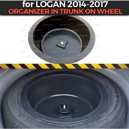 Organizer in the compartment of wheel in trunk for Renault Logan 2014-2017 plastic ABS protection cover car styling accessories