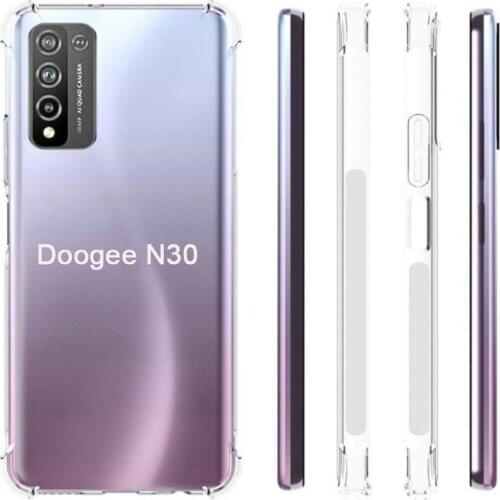 Transparent Soft TPU Back Cover For Funda Doogee N30 Case Airbag Shockproof Phone Protective Case For Capa Doogee N 30 6.55 Inch