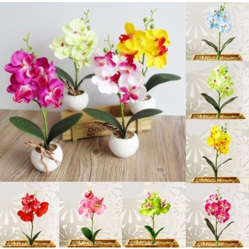 1 Pc Real Touch Mini Small Moth Orchid Artificial Flower Head For Party Decoration Home Decoration Potted Fake Flower Plants