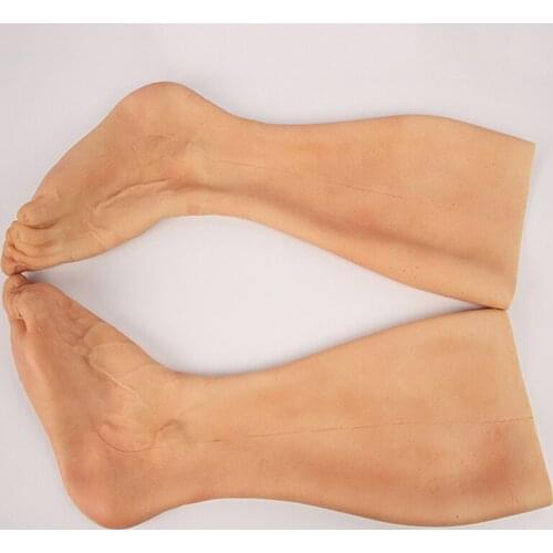 40CM Special For U One Pair Silicone Foot Sleeve Artificial Leg Cover Highly Simulated Skin Realistic Cover Halloween Cosplay