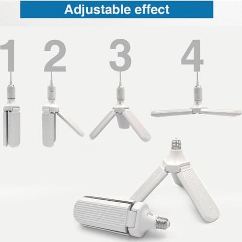 New LED Bulb Foldable E27 super bright 45W 60W Adjustable Angle Garage Ceiling Lamp AC165-265V 6000K White No strobe