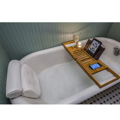 Bath Tub Spa Non-Slip Cushioned Bath Tub Spa Pillow Bathtub Head Rest Pillow With Suction Cups For Neck And Back Bathroom Supply