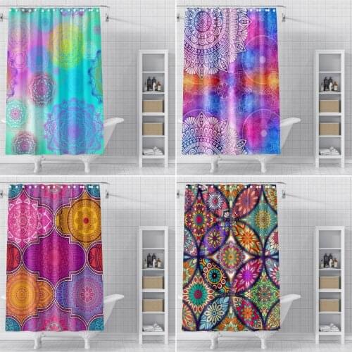 Mandala Shower Curtains for Bathroom Polyester Bohemian Shower Curtain Printing Curtain 3D Shower Curtains