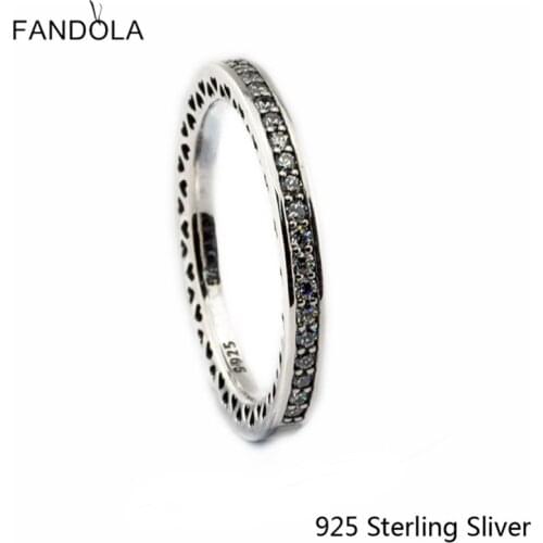 CKK 925 Sterling Silver Radiant Hearts Silver Enamel Rings For Women Original Jewelry Making Anniversary Gift