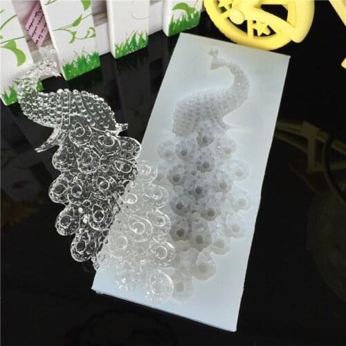1Pcs Sugarcraft Gem Peacock Silicone Mold Fondant Mold Cake Decorating Tools Chocolate Gumpaste Mold Cake Border Mould