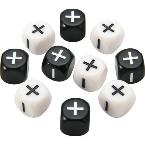 10pcs/Set 16mm D6 Dice Mathematical Operators Arithmetic Dice Club Pub Board Game Home Party Poker Card Playing Card Dices