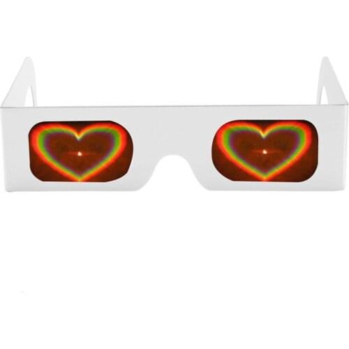 20pcs 3D Paper Cardboard Diffraction Laser Glasses,Heart/Star Smiles/Long Star Raves Prism Fireworks for Music Concerts&Weddings
