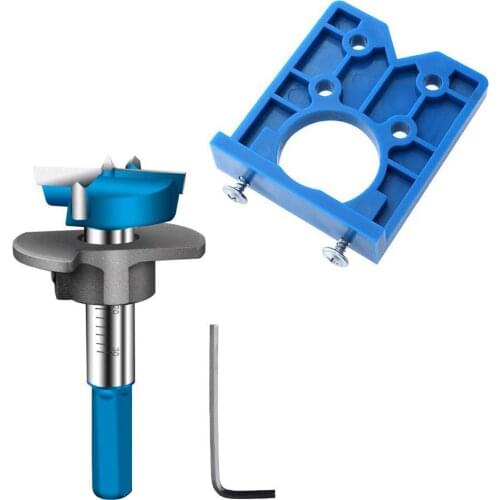 3pcs Rustproof Hinge Hole Saw Kit 35mm Plastic Locator High Speed Steel Drill Bit Hexagon Wrench Hinge Woodworking Carpentry DIY