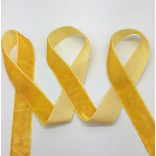 3 yards/lot 3/4"(20mm)Wide Yellow Velvet Ribbon Headband Clips Bow Wedding Decoration Pick Colors