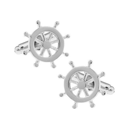 C-MAN Luxury shirt Rudder cufflink for mens Brand cuff buttons cuff links High Quality Silvery abotoaduras Jewelry