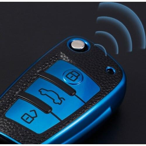 TPU Car Key Cover Case For Audi A3 A4 A5 C5 C6 8L 8P B6 B7 B8 C6 RS3 Q3 Q7 TT 8L 8V S3 keychain Protector Auto Accessories