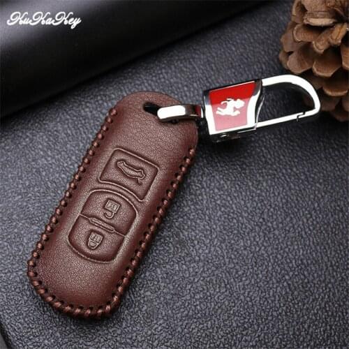Genuine Leather Car Key Case Cover For Mazda CX3 CX5 CX9 CX30 2 3 BM 5 6 GH GJ Demio 2021 2020 Key Chain Holder Accessories