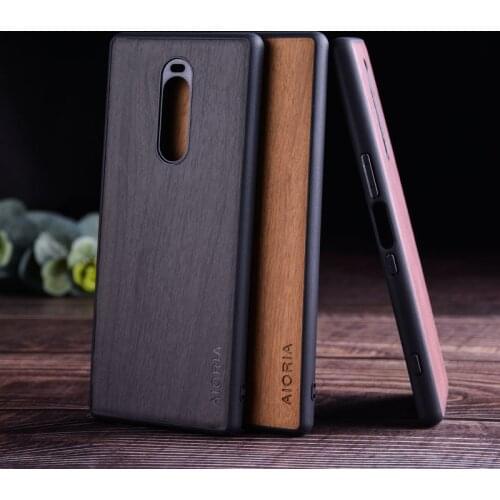 Wood Like case for Sony Xperia 1 XZ3 XZ4 soft TPU silicone&Hard PC&wood PU leather skin covers coque fundas