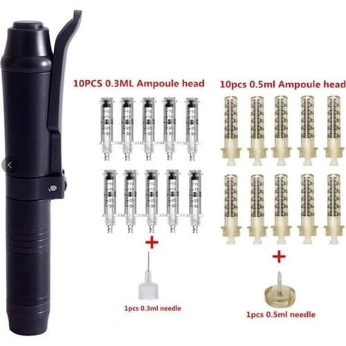 2 in1 Meso Injection Gun Hyaluron Pen 0.3ml&0.5ml Head Gold Hyaluronic Acid Pen Meso Gun Nebulizer Lip Injection Anti Wrinkle