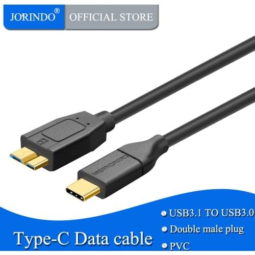 USB-C to Micro-B 3.0 (Gen 2/10G), JORINDO Braided Micro USB 3.1 Type C Cable, Compatible MacBook (Pro), Chromebook Pixel