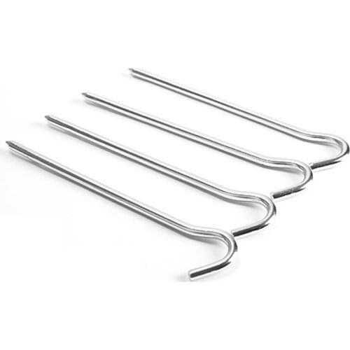 4 Pcs/Set Tent Pegs Stakes Hook Pin Aluminum Alloy Trip Outdoor Camping Accessories QW