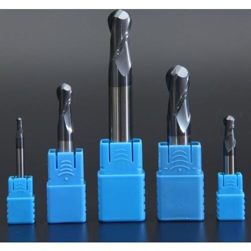 LIJUN 2 flutes 6mm 8mm Carbide Ball Nose End Mills CNC Milling Cutter HRC45 Cnc Maching Tungsten Steel Ball Nose End Mills