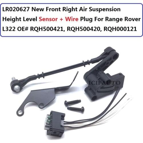 LR020627 New Front Right Air Suspension Height Level Sensor + Wire Plug For Range Rover L322 OE# RQH500421, RQH500420, RQH000121