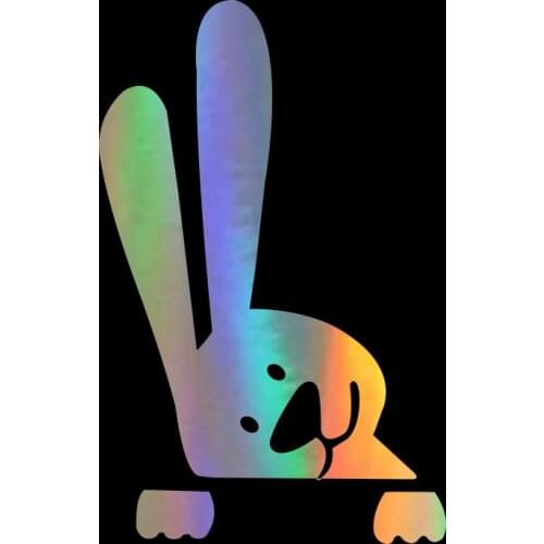 Rylybons Cute White Rabbit Car Sticker Funny Personal Design Car Decal&Normal Car Sticker 20*10cm Car Styling Viny Stickers