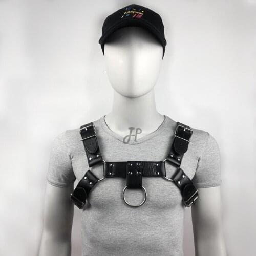 Mens Harness Bondage Punk Fetish Leather Adjustable Belt Chest Straps Sissy Sexy Suits With Buckles Rave Clubwear Toys For Gay