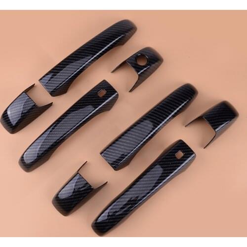 Beler NEW ABS Carbon Fiber Style Door Handle Cover Trim Decoration Frame Fit for Jeep Grand Cherokee Patriot