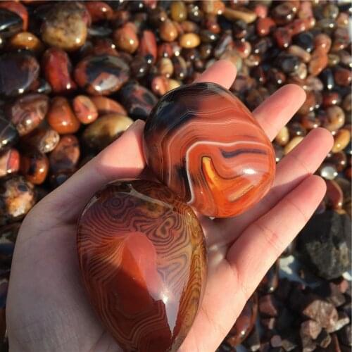 Natural High Polished Red Sardonyx Agate Palm 1/2lb