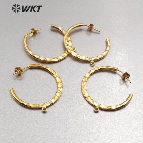 WT-JFE18 WKT New Arrival Circles Hoops Earring Wires With High Quality Electroplate For Women Earring Making Findings 30*30mm