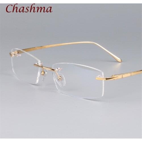 Men Pure Titanium Prescription Glasses Rimless Designer Quality Frame for Women Light Eyewear Frameless