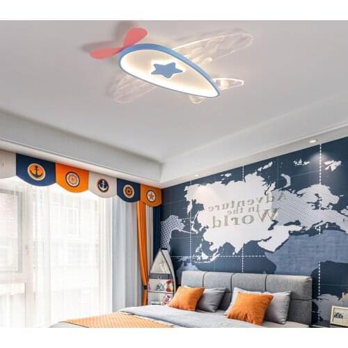 New Cartoon airplane Modern Led Ceiling Lights For Kids Dining room Children Room bedroom study blue pink Ceiling Lamp Fixture