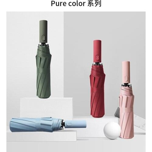Strong Wind Resistant 3Folding Automatic Umbrella Men Parasol Women Rain 12Ribs Large Umbrellas Business Gift Portable Paraguas