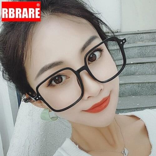 RBRARE Square Optical Glasses Frame Women Flat Mirror Personality Big Frame Clear Glasses Fashion Eye Glasses Frames for Women