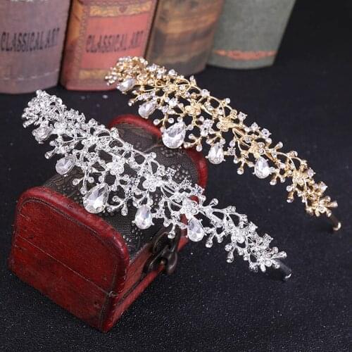 Luxury Flower Wedding Inlaid Alloy Crown Bridal Wedding Birthday Small Tiara Headband Hair Jewelry Accessories LB