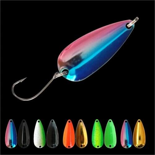 2.3g-3.7g Swimbait Minnow Fishing Spoon Top Single Hook Japan Trout Lure 55mm Blades Trout Spoon Inline Spinner Bait Tail Hooks