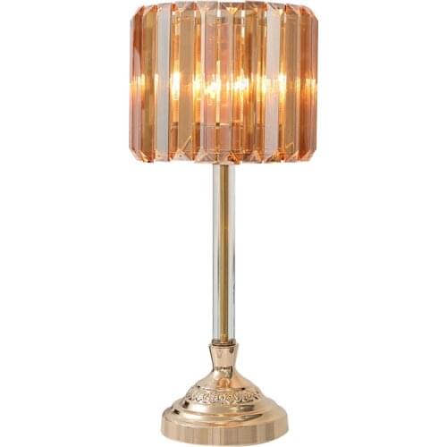 Nordic clear crystal table lamps luxury European study bedroom desk lights American living room girl table lights deco lighting