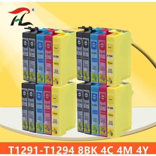 20 Pack Compatible T1295 1291 Ink Cartridges for Epson T1291 T1292 T1293 T1294 for Epson SX420W SX425W SX525WD SX230 Printer