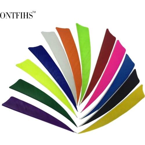 100Pcs /Lot 4" Shield Archery Fletching Feather Fletches Hunting Shooting Arrow Accessories - 4 Inch Cut Arrow Vanes