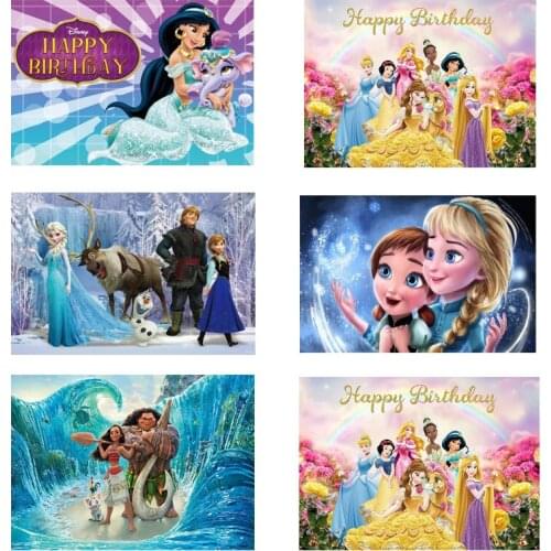 Disney Princess Frozen Background Aladdin Party Supplies Girl Faovr Gift Party Kidsroom Decoration Happy Birthday Supriseparty