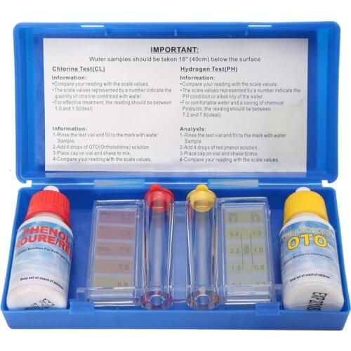 Tester Hydrotool Testing Kit PH Chlorine Water Test Kit Swimming Pool Hydroponics Aquarium Accessories