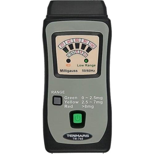 TM-760 Mini Gauss meter low frequency electromagnetic wave detector LED Instructions Free Shipping 10/100mG Audio Alarm