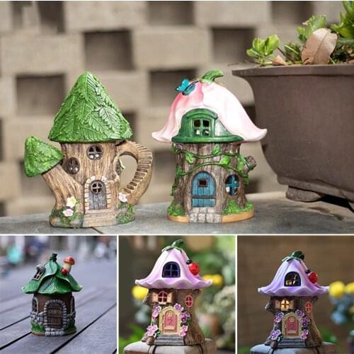 Outdoor Decorations Crafts Solar House Lights Balcony Decoration Courtyard Garden Layout Resin Crafts Decorations Home Decor